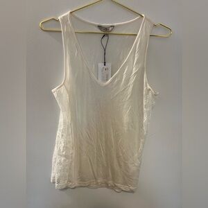7 For All Mankind White Lace Tank